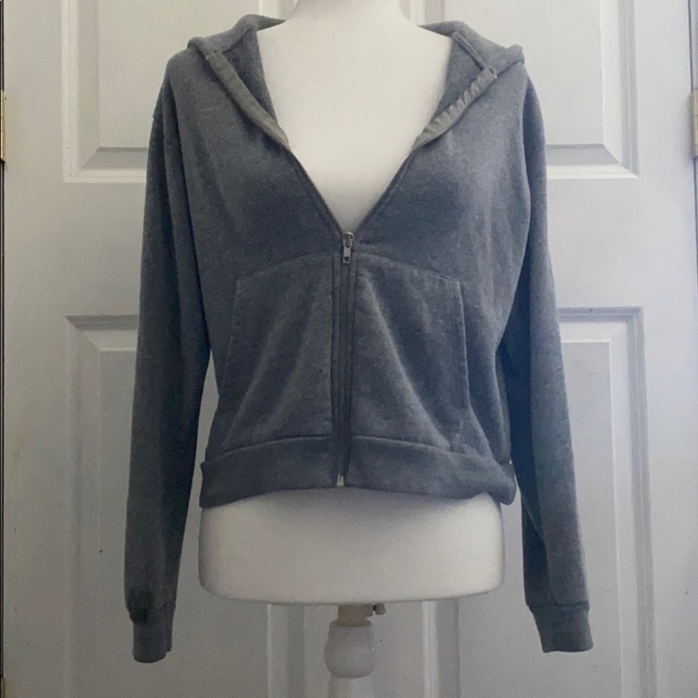 Brandy Melville crystal grey zip up